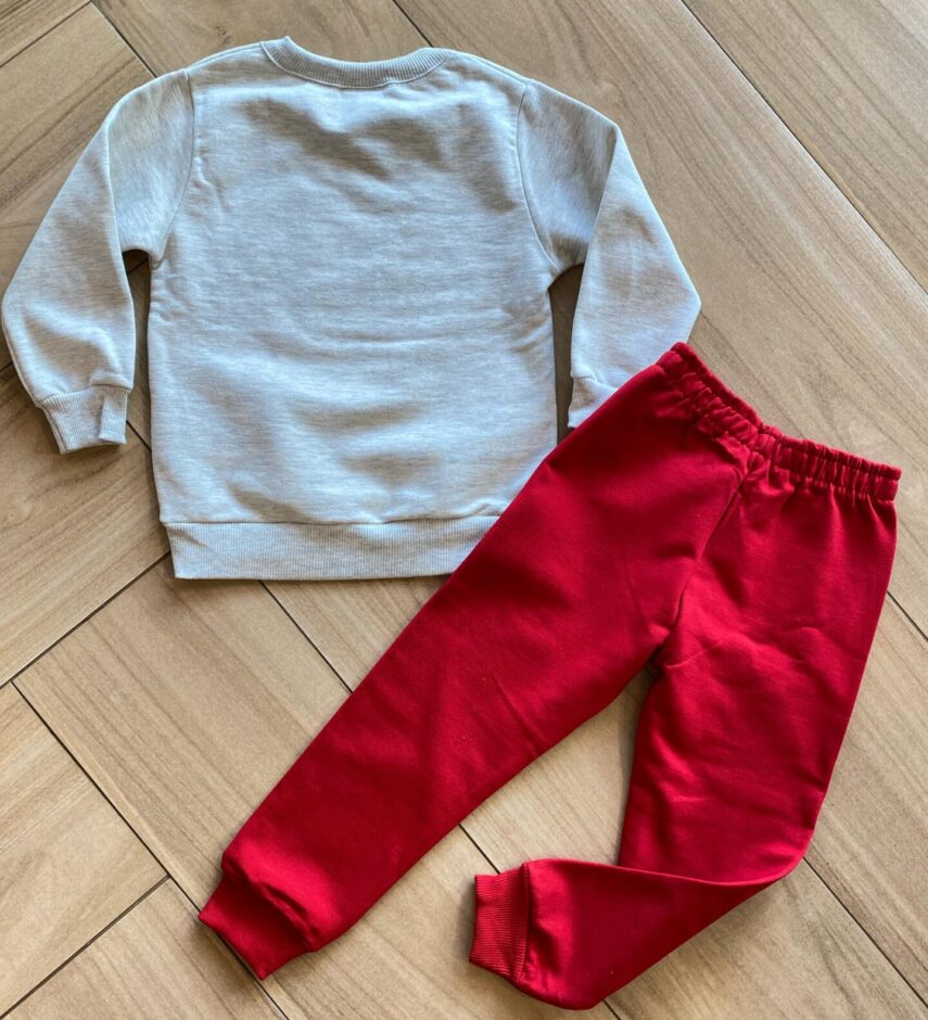 fernandaramoskids com br Conjunto Infantil Masculino Blusa Panda Estiloso e Calça Vermelha2