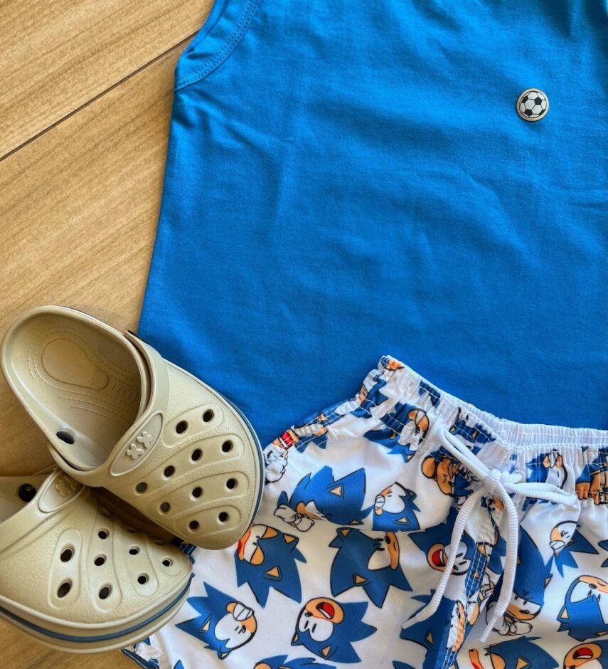 fernandaramoskids com br Conjunto Infantil Masculino Regata Azul Bic e Bermuda Estampada1