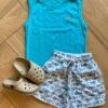 Conjunto Infantil Masculino Regata Azul e Bermuda Peixes Fernanda Ramos Kids