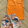 fernandaramoskids com br Conjunto Infantil Masculino Regata Laranja e Bermuda Estampada2