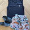 Conjunto Infantil Masculino Regata Preta e Bermuda Estampada Fernanda Ramos Kids