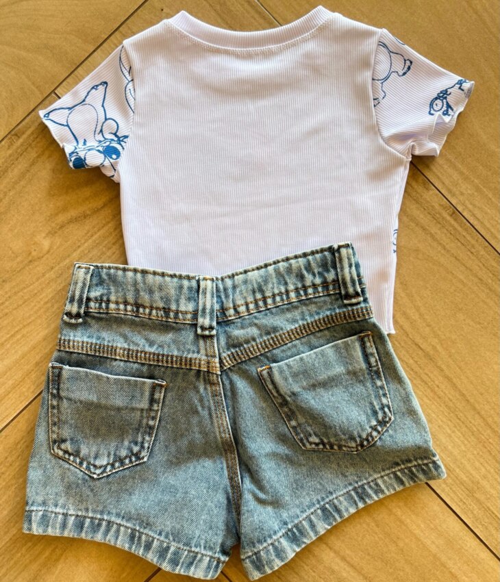 fernandaramoskids com br Cropped Infantil Feminino Manga Curta Canelado Stich Branco2