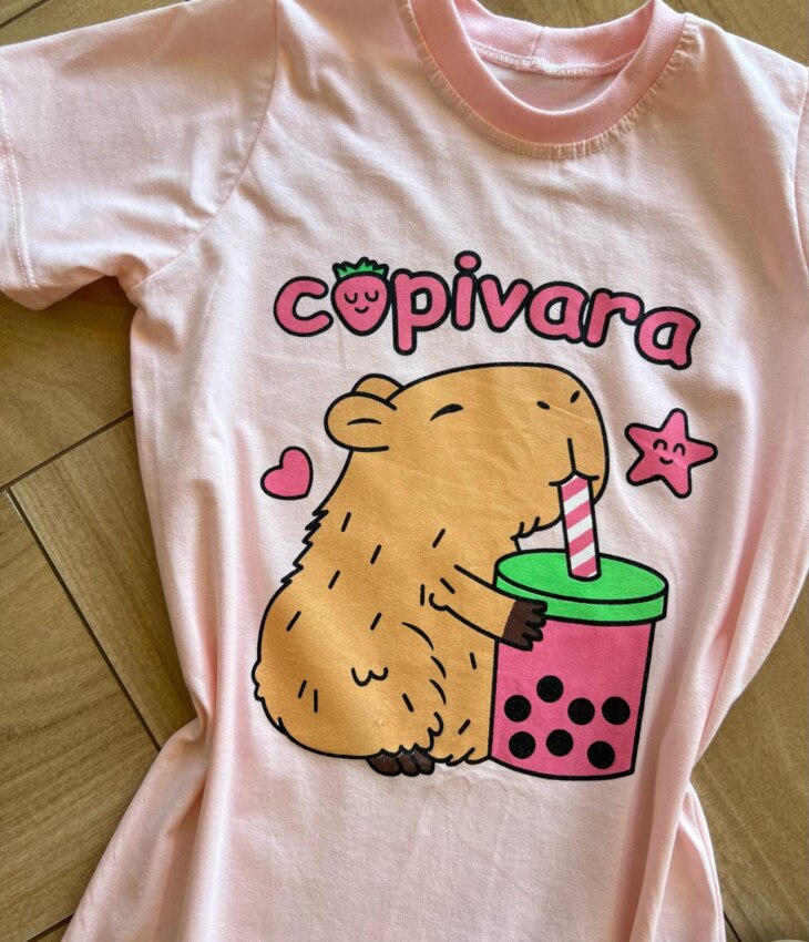 fernandaramoskids com br Vestido Infantil Feminino Curto Capivara Rosa1