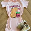 Vestido Infantil Feminino Curto Capivara Rosa Fernanda Ramos Kids