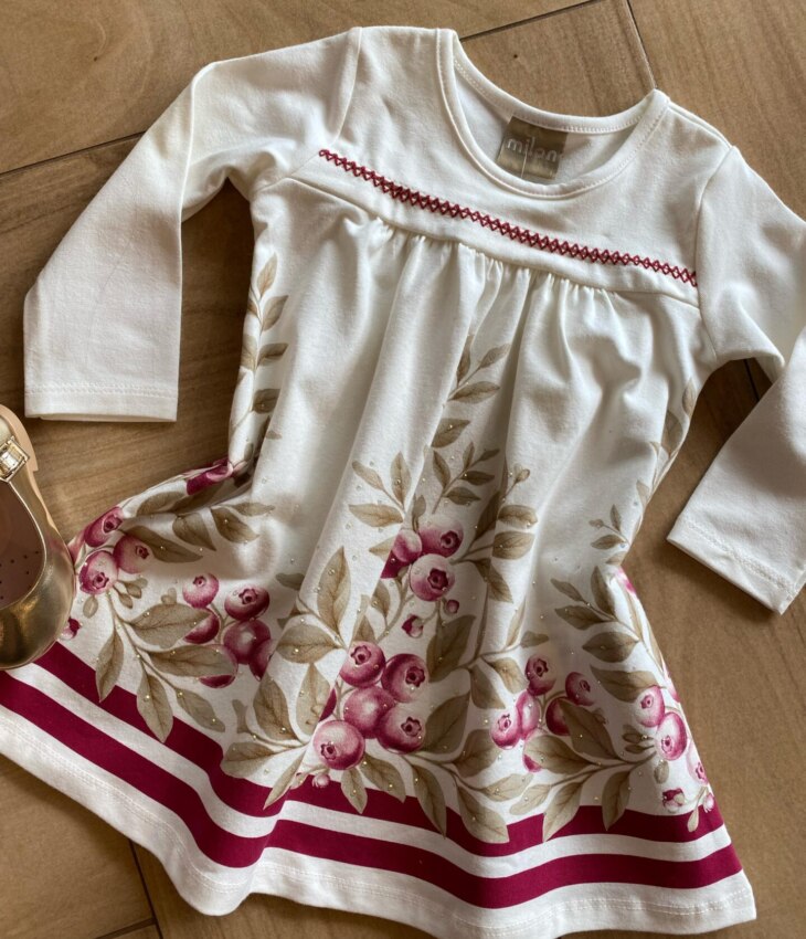 fernandaramoskids com br Vestido Infantil Feminino Estampado Manga Longa Rodado com Strass1