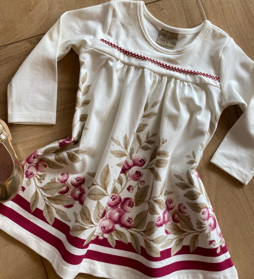 fernandaramoskids com br Vestido Infantil Feminino Estampado Manga Longa Rodado com Strass1