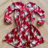 fernandaramoskids com br Vestido Infantil Feminino Manga Longa Rodado Vermelho Florido2