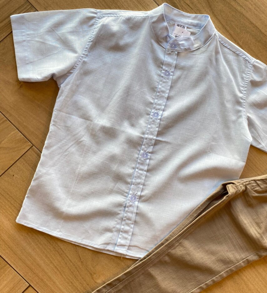 fernandaramosstore com br Camisa Infantil Masculina Casual Bata Azul Bebê1