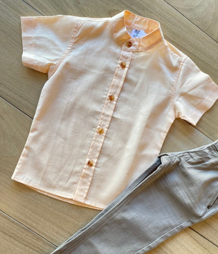 fernandaramosstore com br Camisa Infantil Masculina Casual Bata Coral1