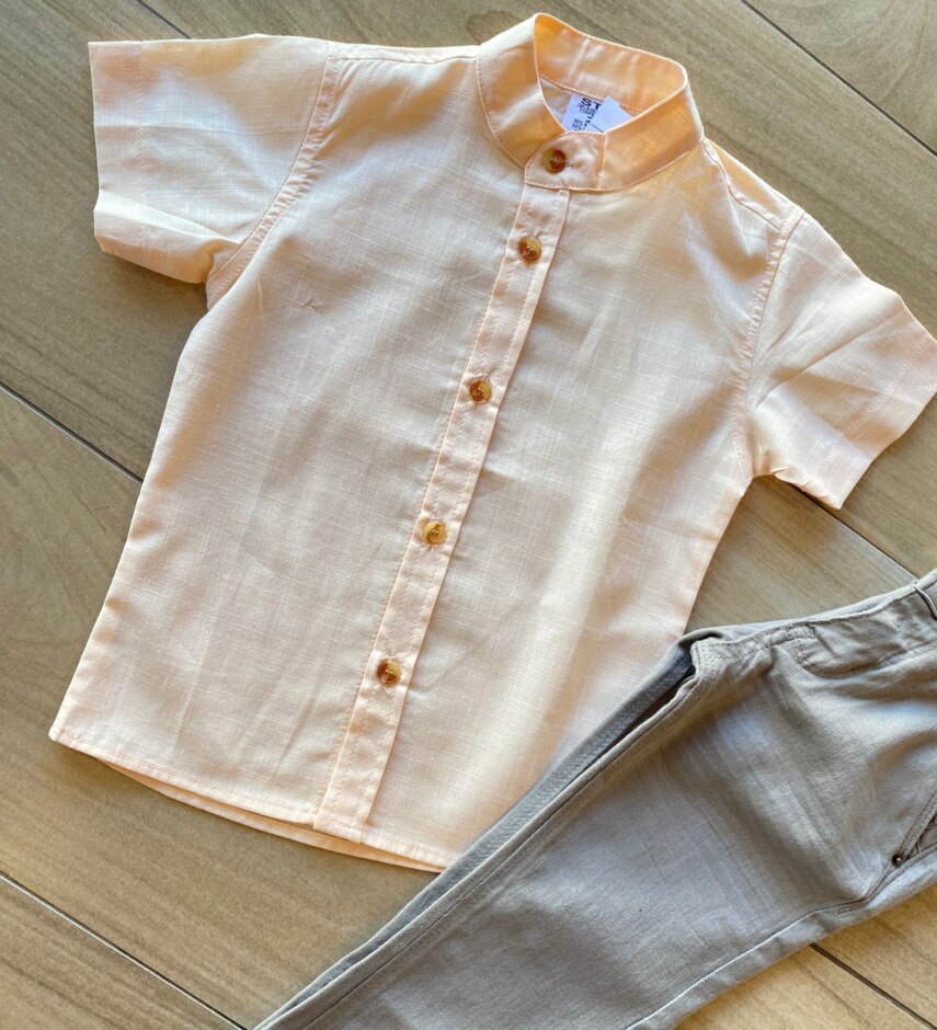 fernandaramosstore com br Camisa Infantil Masculina Casual Bata Coral1