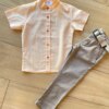 Camisa Infantil Masculina Casual Bata Coral Fernanda Ramos Kids