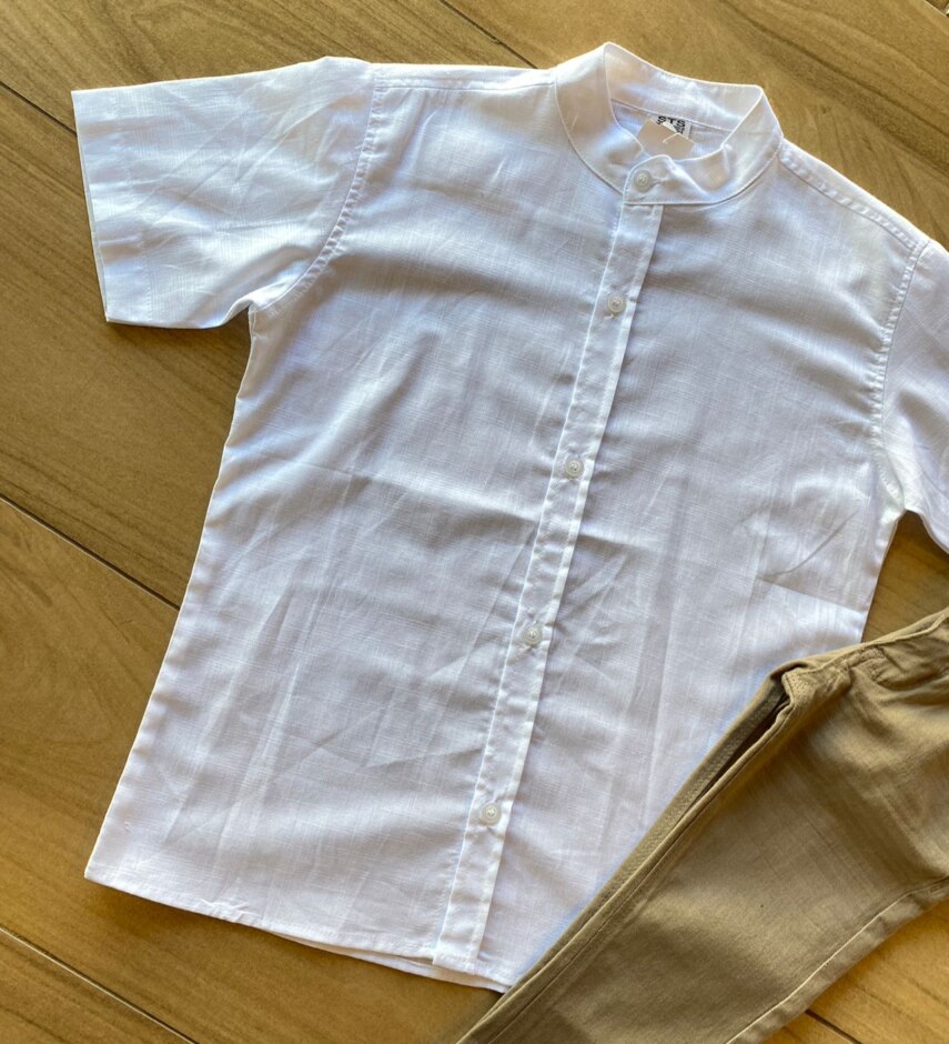 fernandaramosstore com br Camisa Infantil Masculina Casual Bata Branca1