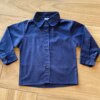 Camisa Infantil Masculina Manga Longa Social Azul Escuro Fernanda Ramos
