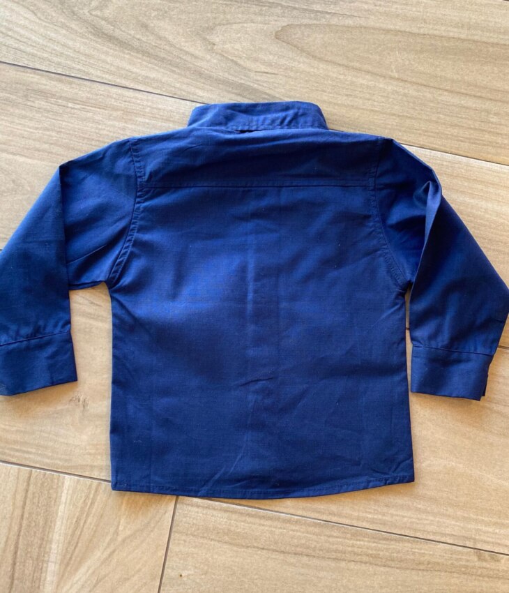 fernandaramosstore com br Camisa Infantil Masculina Manga Longa Social Azul Escuro2