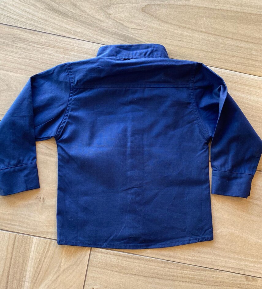 fernandaramosstore com br Camisa Infantil Masculina Manga Longa Social Azul Escuro2