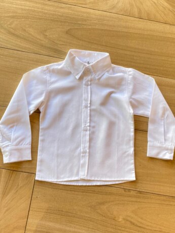Camisa Infantil Masculina Manga Longa Social Branca Fernanda Ramos Kids