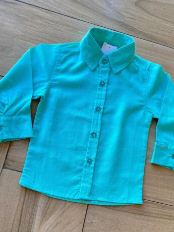 fernandaramosstore com br Camisa Infantil Masculina Manga Longa Social Verde Água1