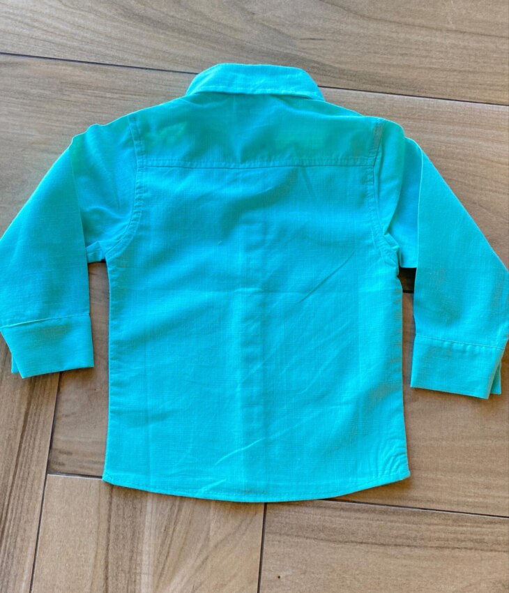 fernandaramosstore com br Camisa Infantil Masculina Manga Longa Social Verde Água2