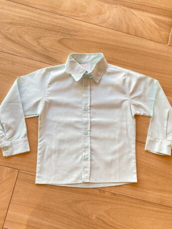 Camisa Infantil Masculina Manga Longa Social Verde Claro Fernanda Ramos Kids