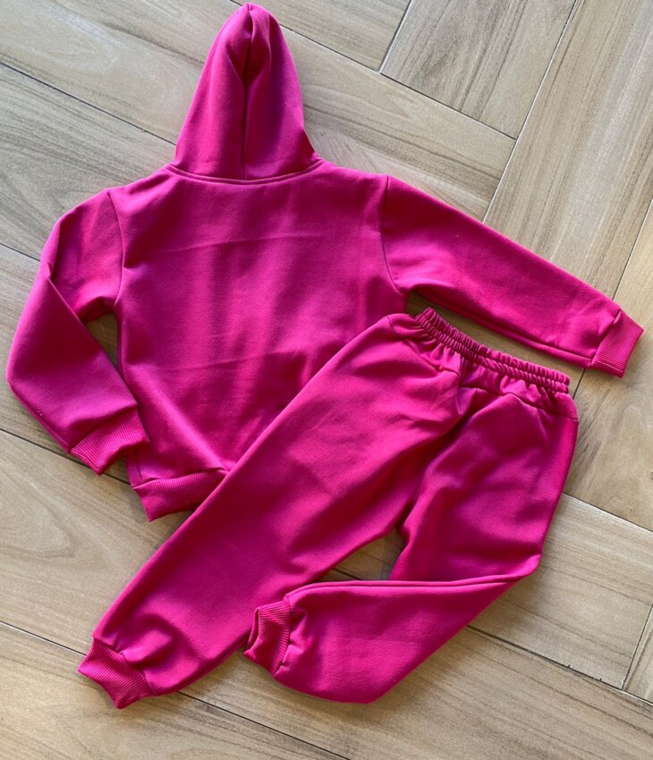 Conjunto Infantil Feminino Moletom Jaqueta e Calça Lilo&Stitch Pink Fernanda Ramos Kids