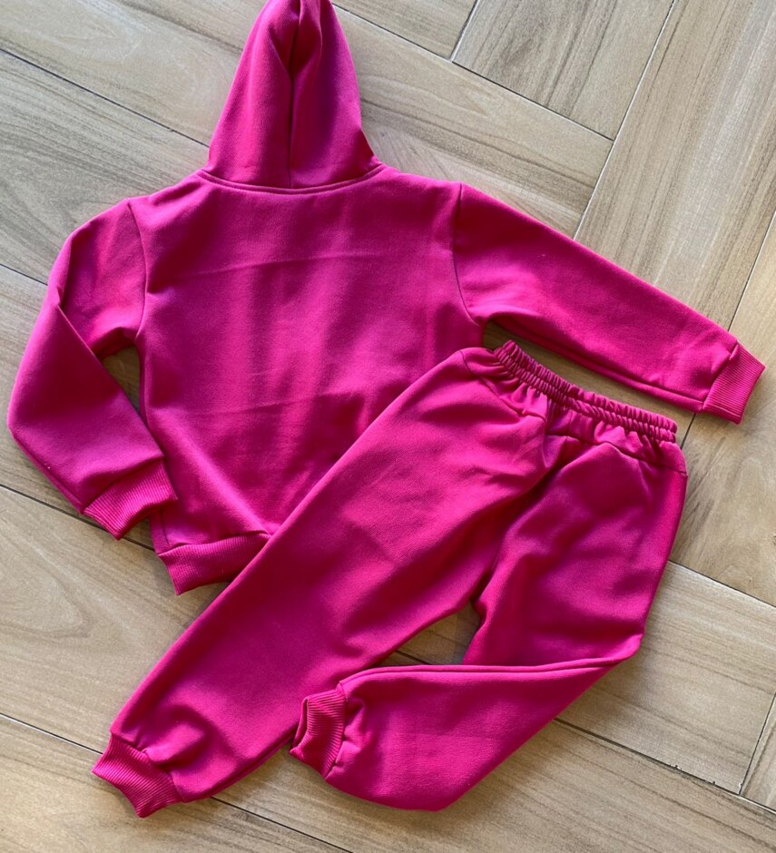 Conjunto Infantil Feminino Moletom Jaqueta e Calça Lilo&Stitch Pink Fernanda Ramos Kids
