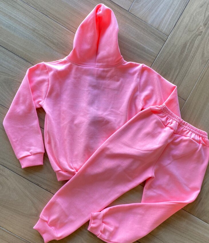 Conjunto Infantil Feminino Moletom Jaqueta e Calça Lilo&Stitch Rosa Fernanda Ramos Kids
