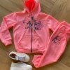 Conjunto Infantil Feminino Moletom Jaqueta e Calça Lilo&Stitch Rosa Fernanda Ramos Kids