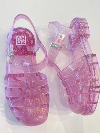 Sandália Infantil Feminina Lovely Rosa Chiclete com Glitter Fernanda Ramos Kids