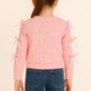 fernandaramoskids com br Blusa Manga Longa Laço Infantil Feminina Off Rosa 1