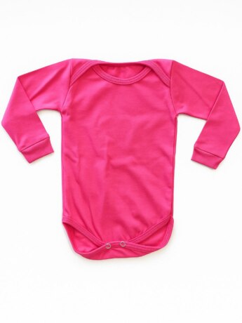 Body Infantil Feminino Manga Longa Pink Detalhe na Gola Fernanda Ramos Kids