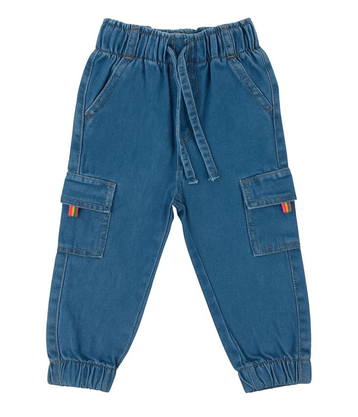 Calça Feminina Jeans Jogger com Amarração 35283 Fernanda Ramos Kids