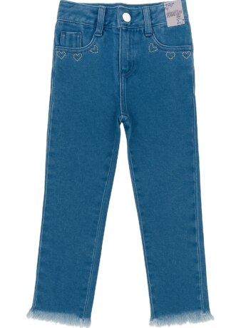 Calça Feminina Jeans Mom Coração em Strass 35425 P Fernanda Ramos Kids