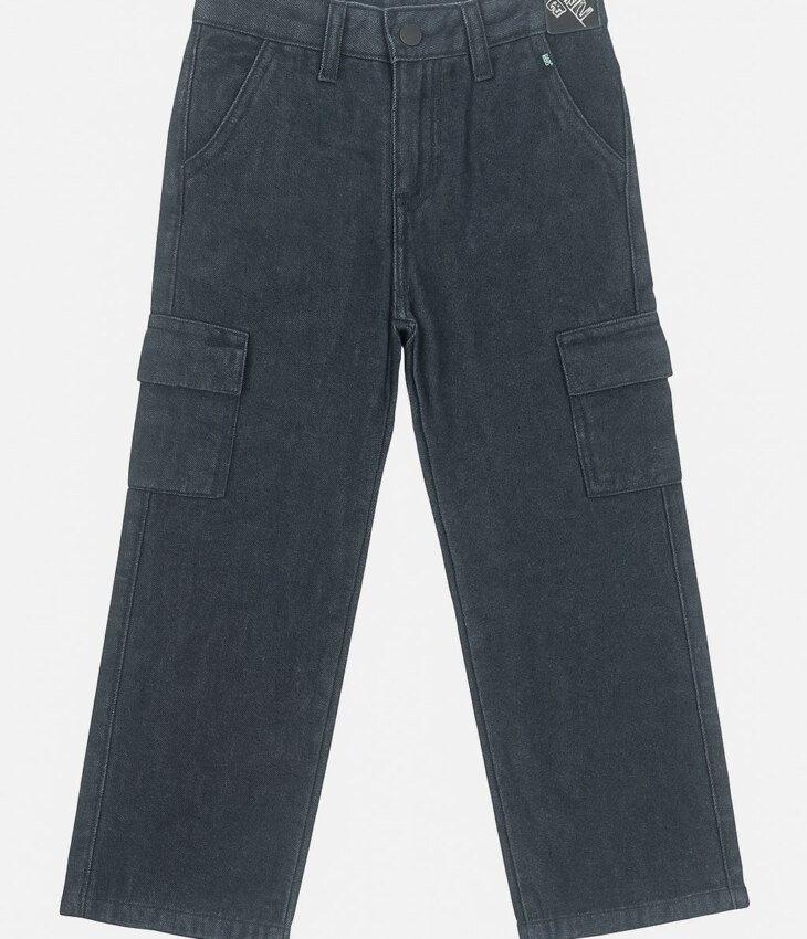 Calça Feminina Jeans Preta Wide Leg 360 Fernanda Ramos Kids