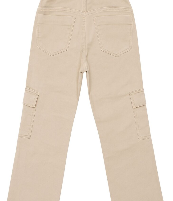 Calça Juvenil Feminina Wide Leg Cargo Bege Fernanda Ramos Kids