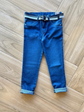 Calça Masculina Infantil Skinny Jeans Médio com Cinto Fernanda Ramos Kids