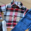 fernandaramoskids com br Camisa Infantil Masculina Manga Longa Xadrez Flanelada Vermelha1