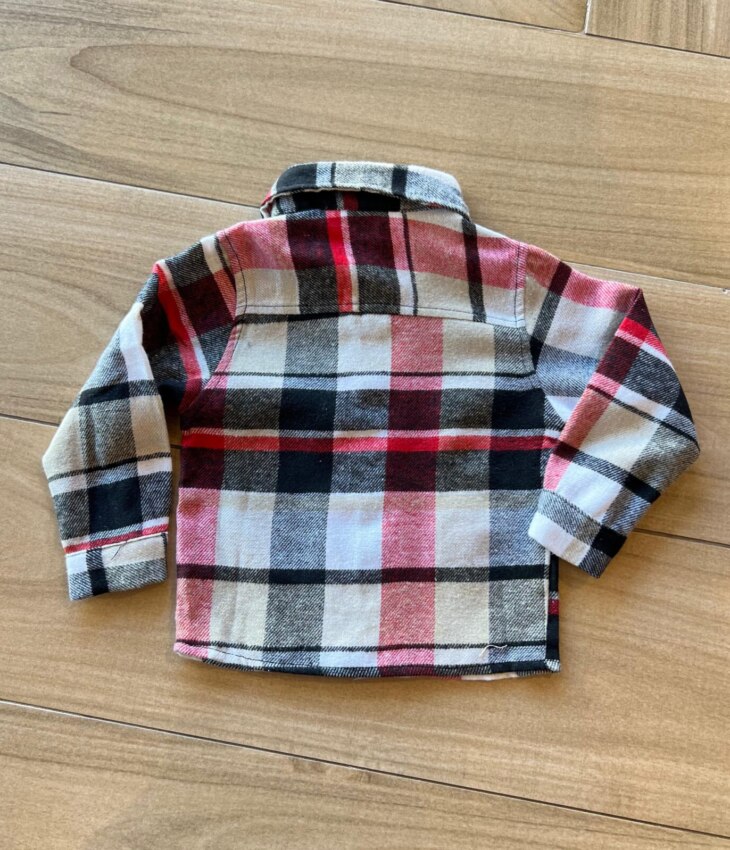 fernandaramoskids com br Camisa Infantil Masculina Manga Longa Xadrez Flanelada Vermelha2
