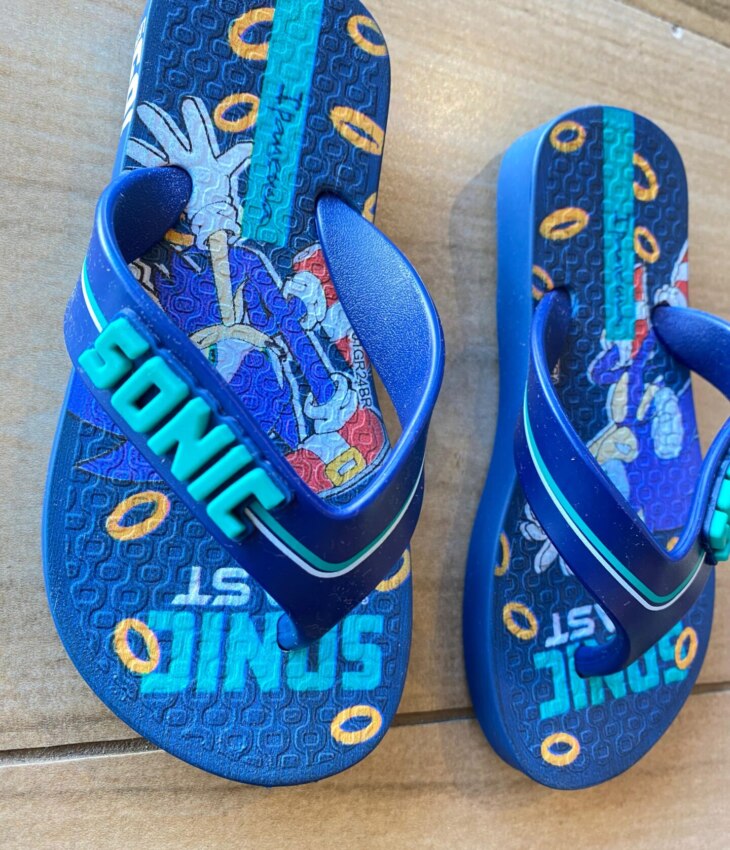 Chinelo Infantil Masculino Estampado Azul e Verde Fernanda Ramos Kids
