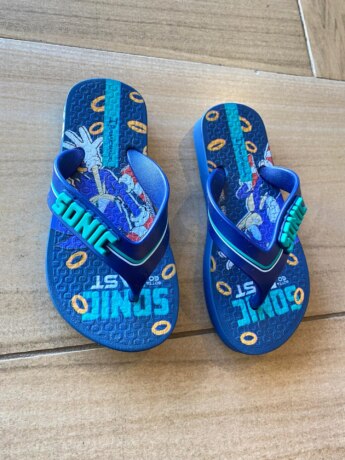 Chinelo Infantil Masculino Estampado Azul e Verde Fernanda Ramos Kids