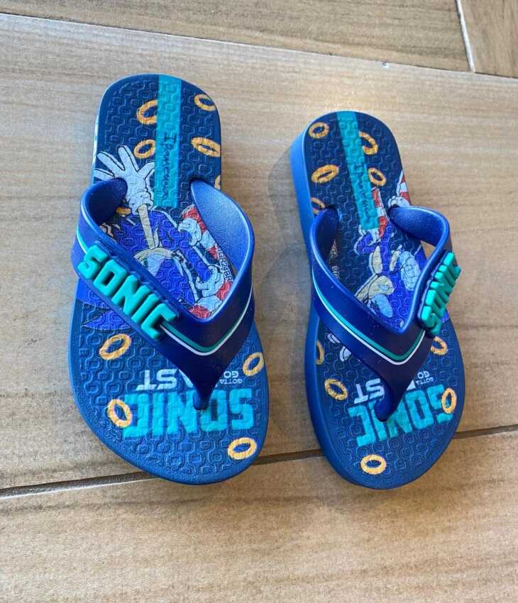 Chinelo Infantil Masculino Estampado Azul e Verde Fernanda Ramos Kids
