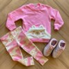 Conjunto Infantil Feminino Blusa Bolso Ursinho e Legging Estampada Fernanda Ramos Kids