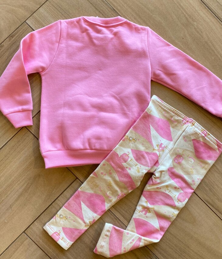 fernandaramoskids com br Conjunto Infantil Feminino Blusa Bolso Ursinho e Legging Estampada2