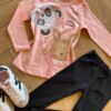fernandaramoskids com br Conjunto Infantil Feminino Blusa Meia Malha Estampada e Legging1