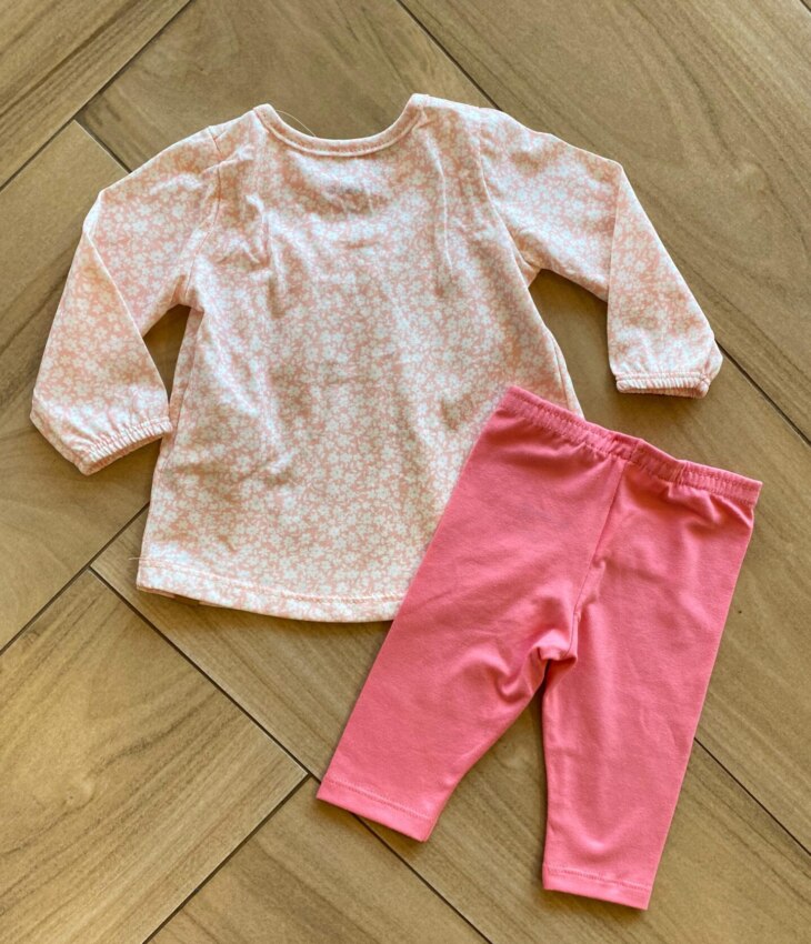 fernandaramoskids com br Conjunto Infantil Feminino Blusa Meia Malha Flor e Legging Rosa2