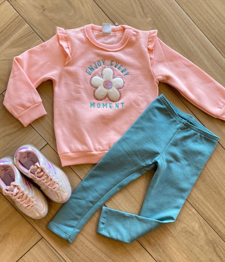 Conjunto Infantil Feminino Blusão Enjoy Every Moment e Legging Fernanda Ramos Kids