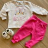 Conjunto Infantil Feminino Blusão My Cute e Calça Jogger Pink Fernanda Ramos Kids