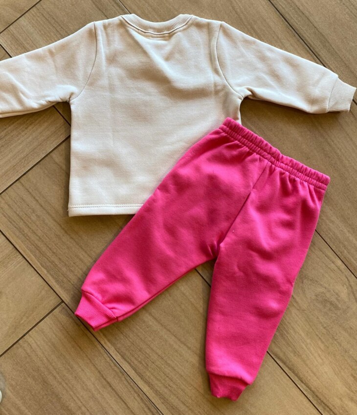 fernandaramoskids com br Conjunto Infantil Feminino Blusão My Cute e Calça Jogger Pink2