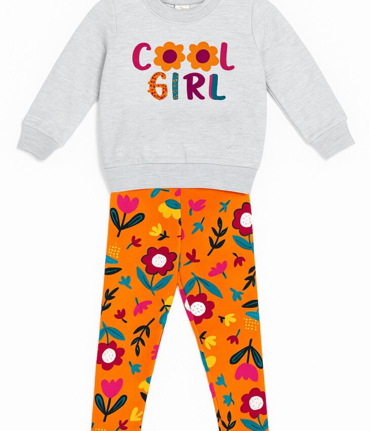 Conjunto Infantil Feminino Casaco Cool Girl e Legging Estampada Fernanda Ramos Kids
