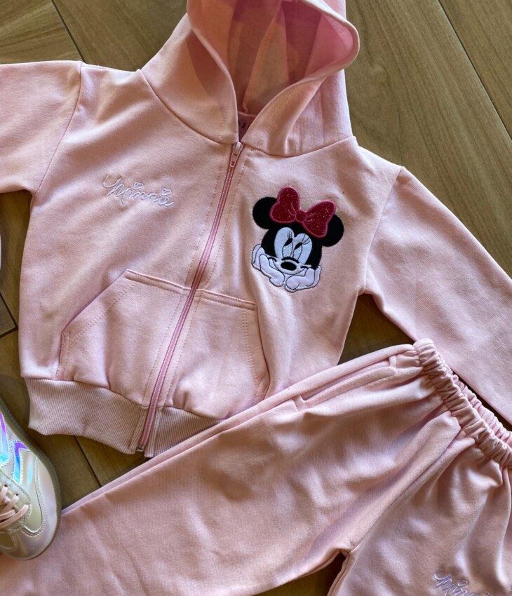 fernandaramoskids com br Conjunto Infantil Feminino Moletom Jaqueta com Bolso e Calça Rosa1