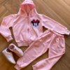 Conjunto Infantil Feminino Moletom Jaqueta com Bolso e Calça Rosa Fernanda Ramos Kids